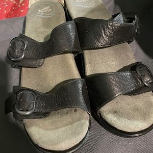 Dansko Sophie sandal black leather 41 , used